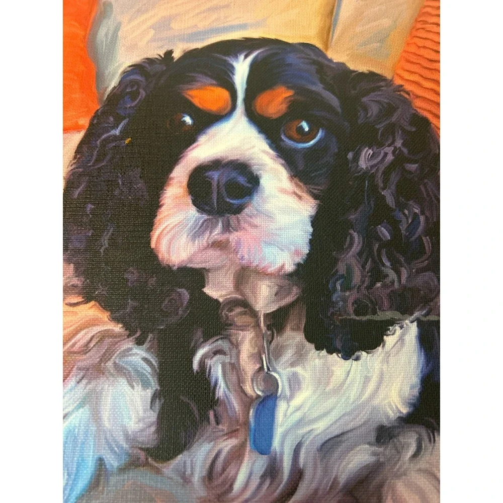 Robert McClintock Cavalier‎ King Charles Spaniel Canvas Art 10.5x13.5 Dog Art